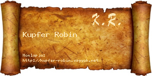Kupfer Robin névjegykártya